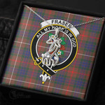 1stScotland Jewelry - Fraser Hunting Modern Clan Tartan Crest Graceful Love Giraffe Necklace A7 |  1stScotland