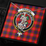 1stScotland Jewelry - Fraser Modern Clan Tartan Crest Graceful Love Giraffe Necklace A7 |  1stScotland