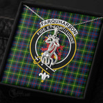 1stScotland Jewelry - Farquharson Modern Clan Tartan Crest Graceful Love Giraffe Necklace A7 |  1stScotland