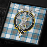 1stScotland Jewelry - Stewart Muted Blue Clan Tartan Crest Graceful Love Giraffe Necklace A7 |  1stScotland