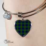 1stScotland Jewelry - Dundas Modern Tartan Heart Bangle A7 | 1stScotland