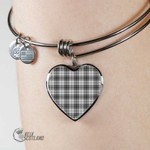 1stScotland Jewelry - Douglas Grey Modern Tartan Heart Bangle A7 | 1stScotland