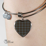1stScotland Jewelry - Stewart Old Weathered Tartan Heart Bangle A7 | 1stScotland