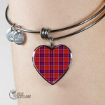 1stScotland Jewelry - Cameron Of Lochiel Modern Tartan Heart Bangle A7 | 1stScotland