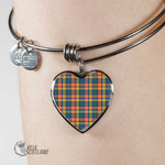 1stScotland Jewelry - Buchanan Ancient Tartan Heart Bangle A7 | 1stScotland