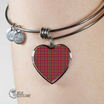 1stScotland Jewelry - Shaw Red Modern Tartan Heart Bangle A7 | 1stScotland