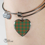 1stScotland Jewelry - Menzies Green Ancient Tartan Heart Bangle A7 | 1stScotland