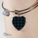 1stScotland Jewelry - Gunn Modern Tartan Heart Bangle A7 | 1stScotland