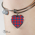 1stScotland Jewelry - Galloway Red Tartan Heart Bangle A7 | 1stScotland