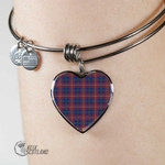 1stScotland Jewelry - Chisholm Hunting Modern Tartan Heart Bangle A7 | 1stScotland