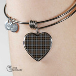 1stScotland Jewelry - Mackay Weathered Tartan Heart Bangle A7 | 1stScotland