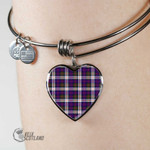 1stScotland Jewelry - Macdonald Dress Modern Tartan Heart Bangle A7 | 1stScotland