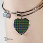 1stScotland Jewelry - Reid Green Tartan Heart Bangle A7 | 1stScotland