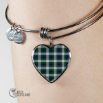 1stScotland Jewelry - Blackwatch Dress Modern Tartan Heart Bangle A7 | 1stScotland
