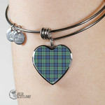 1stScotland Jewelry - Leslie Hunting Ancient Tartan Heart Bangle A7 | 1stScotland