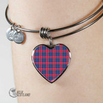1stScotland Jewelry - Graham Of Menteith Red Tartan Heart Bangle A7 | 1stScotland