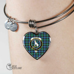 1stScotland Jewelry - Hunter Ancient Clan Tartan Crest Heart Bangle A7 | 1stScotland