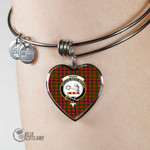 1stScotland Jewelry - Skene Modern Clan Tartan Crest Heart Bangle A7 | 1stScotland