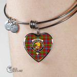 1stScotland Jewelry - Forrester Clan Tartan Crest Heart Bangle A7 | 1stScotland
