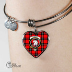 1stScotland Jewelry - Ramsay Modern Clan Tartan Crest Heart Bangle A7 | 1stScotland