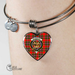 1stScotland Jewelry - Drummond of Perth Clan Tartan Crest Heart Bangle A7 | 1stScotland