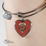 1stScotland Jewelry - Fraser Weathered Clan Tartan Crest Heart Bangle A7 | 1stScotland