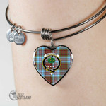 1stScotland Jewelry - Anderson Ancient Clan Tartan Crest Heart Bangle A7 | 1stScotland