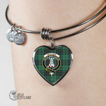 1stScotland Jewelry - MacLean Hunting Ancient Clan Tartan Crest Heart Bangle A7 | 1stScotland
