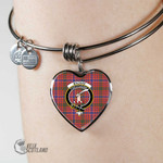 1stScotland Jewelry - MacRae Ancient Clan Tartan Crest Heart Bangle A7 | 1stScotland