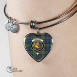 1stScotland Jewelry - Nicolson Hunting Ancient Clan Tartan Crest Heart Bangle A7 | 1stScotland