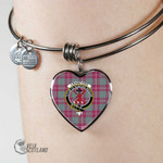 1stScotland Jewelry - Crawford Ancient Clan Tartan Crest Heart Bangle A7 | 1stScotland