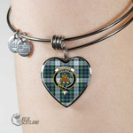 1stScotland Jewelry - MacKenzie Dress Ancient Clan Tartan Crest Heart Bangle A7 | 1stScotland