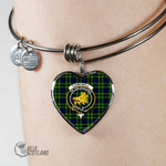 1stScotland Jewelry - Campbell of Breadalbane Modern Clan Tartan Crest Heart Bangle A7 | 1stScotland