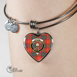 1stScotland Jewelry - MacNab Ancient Clan Tartan Crest Heart Bangle A7 | 1stScotland