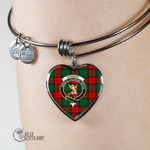 1stScotland Jewelry - Stewart Atholl Modern Clan Tartan Crest Heart Bangle A7 | 1stScotland