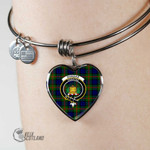 1stScotland Jewelry - Dundas Modern 02 Clan Tartan Crest Heart Bangle A7 | 1stScotland