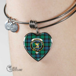 1stScotland Jewelry - Stewart Old Ancient Clan Tartan Crest Heart Bangle A7 | 1stScotland