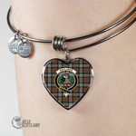 1stScotland Jewelry - MacLaren Weathered Clan Tartan Crest Heart Bangle A7 | 1stScotland