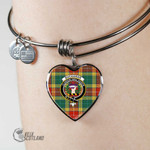 1stScotland Jewelry - Buchanan Old Sett Clan Tartan Crest Heart Bangle A7 | 1stScotland