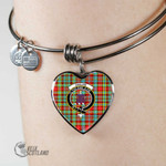 1stScotland Jewelry - Ogilvie Clan Tartan Crest Heart Bangle A7 | 1stScotland