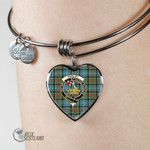 1stScotland Jewelry - Paisley District Clan Tartan Crest Heart Bangle A7 | 1stScotland