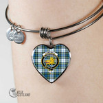 1stScotland Jewelry - Campbell Dress Ancient Clan Tartan Crest Heart Bangle A7 | 1stScotland