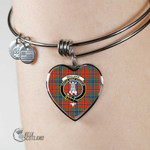 1stScotland Jewelry - MacLean of Duart Ancient Clan Tartan Crest Heart Bangle A7 | 1stScotland
