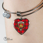 1stScotland Jewelry - MacGillivray Modern Clan Tartan Crest Heart Bangle A7 | 1stScotland