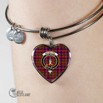 1stScotland Jewelry - MacIntyre Modern Clan Tartan Crest Heart Bangle A7 | 1stScotland