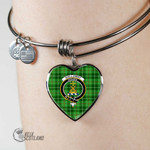 1stScotland Jewelry - Galloway District Clan Tartan Crest Heart Bangle A7 | 1stScotland