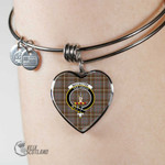 1stScotland Jewelry - MacIntyre Hunting Weathered Clan Tartan Crest Heart Bangle A7 | 1stScotland