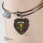1stScotland Jewelry - Cumming Hunting Ancient Clan Tartan Crest Heart Bangle A7 | 1stScotland