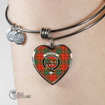 1stScotland Jewelry - MacAulay Ancient Clan Tartan Crest Heart Bangle A7 | 1stScotland