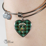 1stScotland Jewelry - Wallace Hunting Ancient Clan Tartan Crest Heart Bangle A7 | 1stScotland